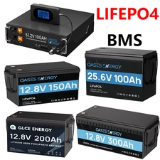 GLCE ENERGY LiFePO4 Deep Cycle Lithium Battery 12V/24V/48V 10AH 50AH 100AH 200AH