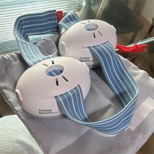 Alpine Muffy Baby Ear Muffs Adjustable Headband for Infants White Blue