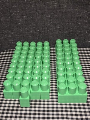 Vintage 1984 Mega Bloks First Builders 56pc Pastel Mint Green Lot 