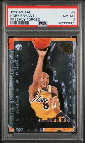 1996 METAL FRESHLY FORGED #3 KOBE BRYANT PSA 8