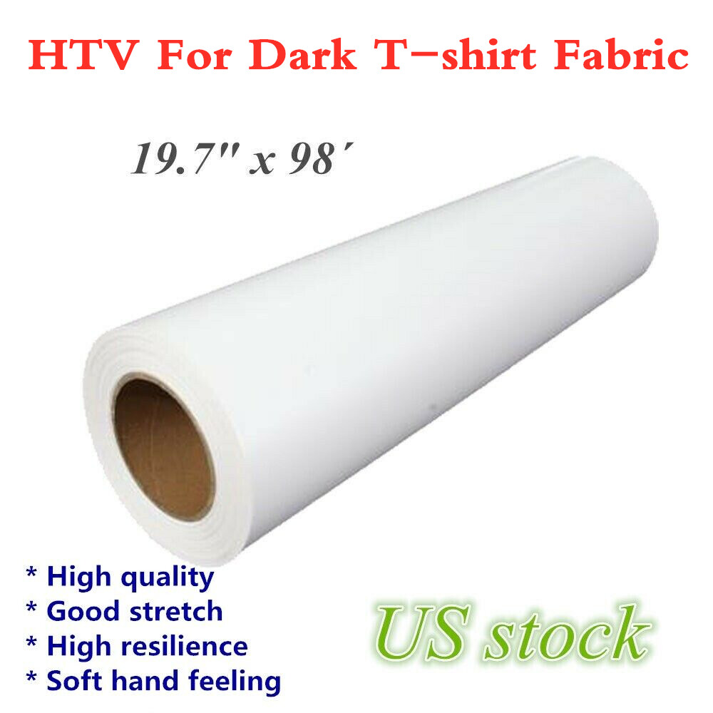19.7" x 98ft White Eco-Solvent Printable Heat Transfer Vinyl for Dark  T-shirt | eBay