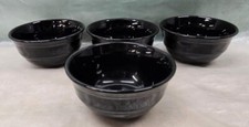 Set of 4 Bowls - Mainstays Stoneware Dishwasher and Microwave Safe Black Bowls