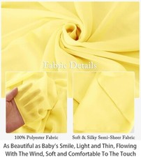 Chiffon Backdrop Curtain 10FT Yellow Sheer Curtains 2 Panels 29x120-Inch