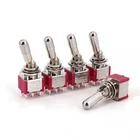 5Pcs SH T8011-LKB Locking Lever 6Pin ON-ON 2-Position DPDT Mini Toggle Switch