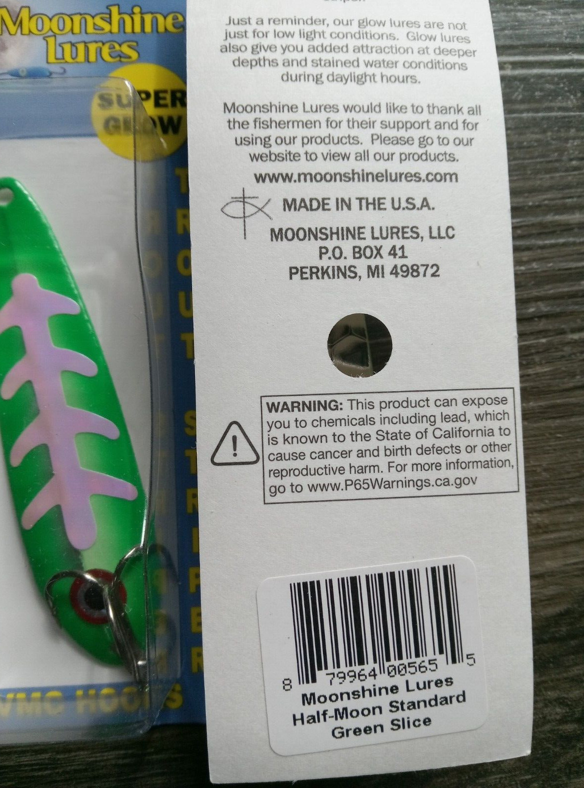 2 Moonshine  standard Salmon Spoons green slice Half moon  series USA Made - Image 2