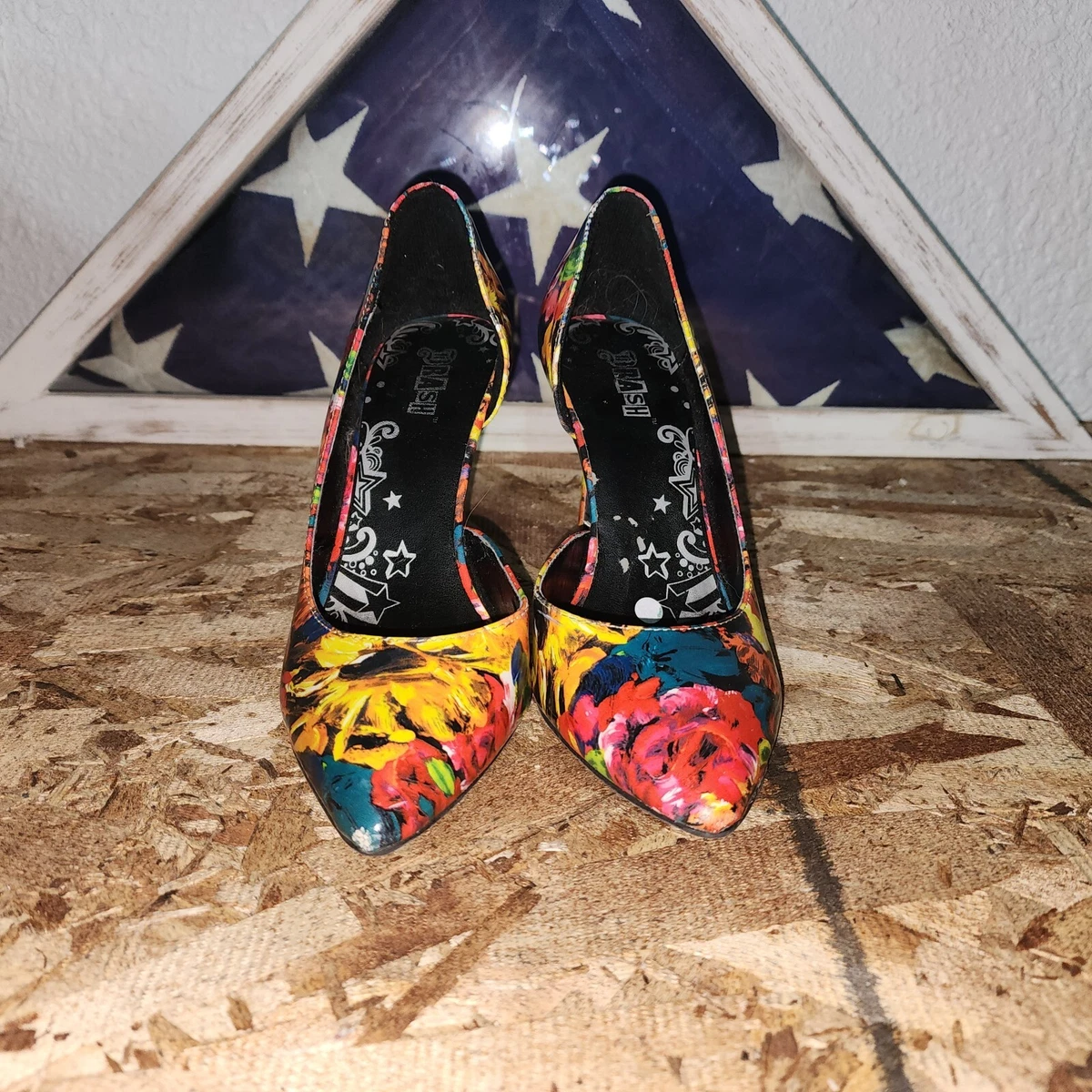 BRASH Colorful Floral Slip On Stiletto Heels Dress Shoes Women s Multicolor 5