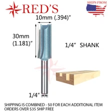 Tideway IND LC010210304 10mm X 30mm straight 1/4" shank router bit