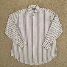 Thomas Dean Shirt Mens XL Multicolor Striped Long Sleeve Button Down