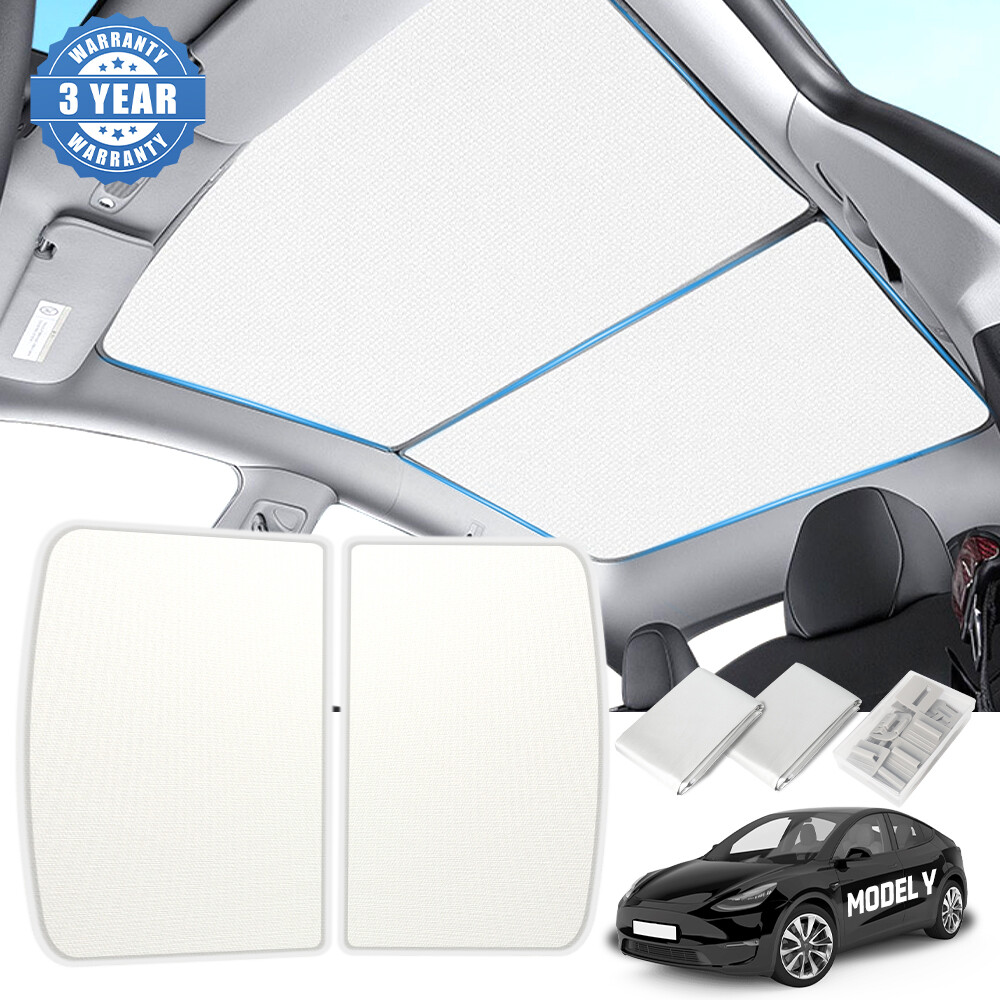 Tesla Model Y UV-Protective Glass Roof Sunshade for Top Window Cover-image