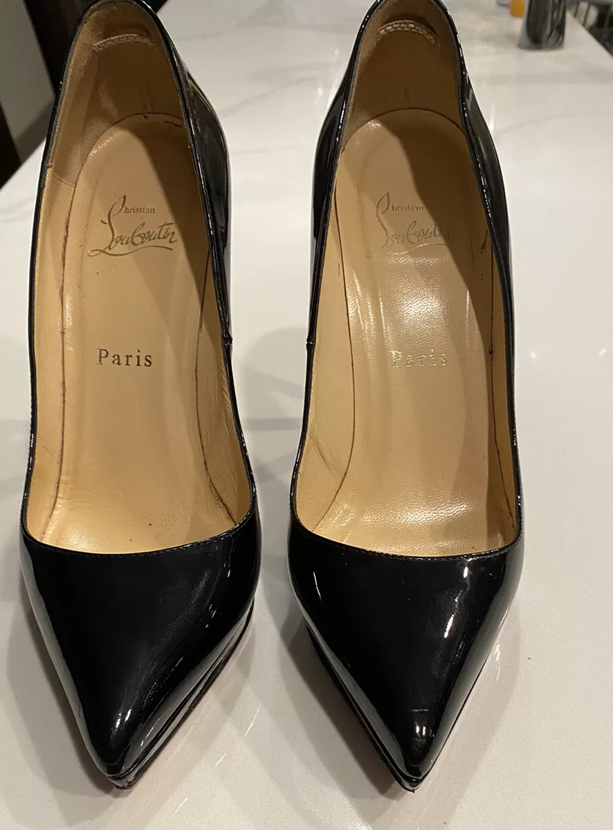 Christian Louboutin Pigalle 120m Spikes Patent Leather Pumps in Black