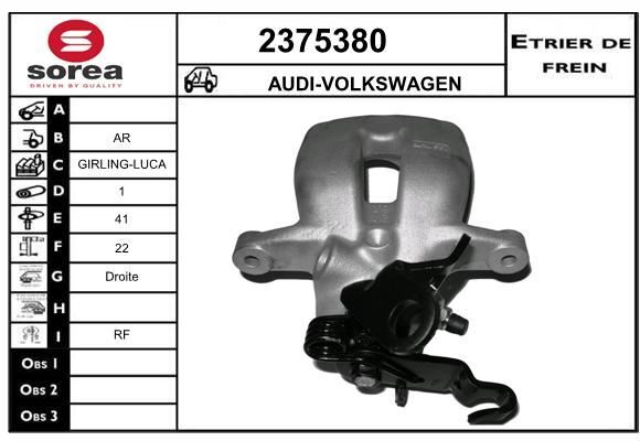 Étrier de frein de remplacement origine pour contrôle technique de Golf VI R et Audi A3 TDI