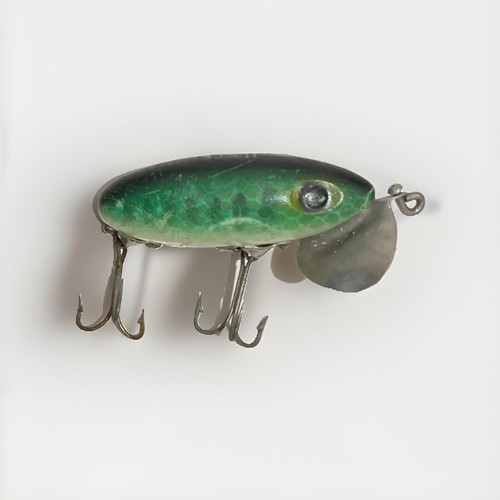 Used Vintage Fred Arbogast Jitterbug Green Hex and Stripes Pattern | eBay