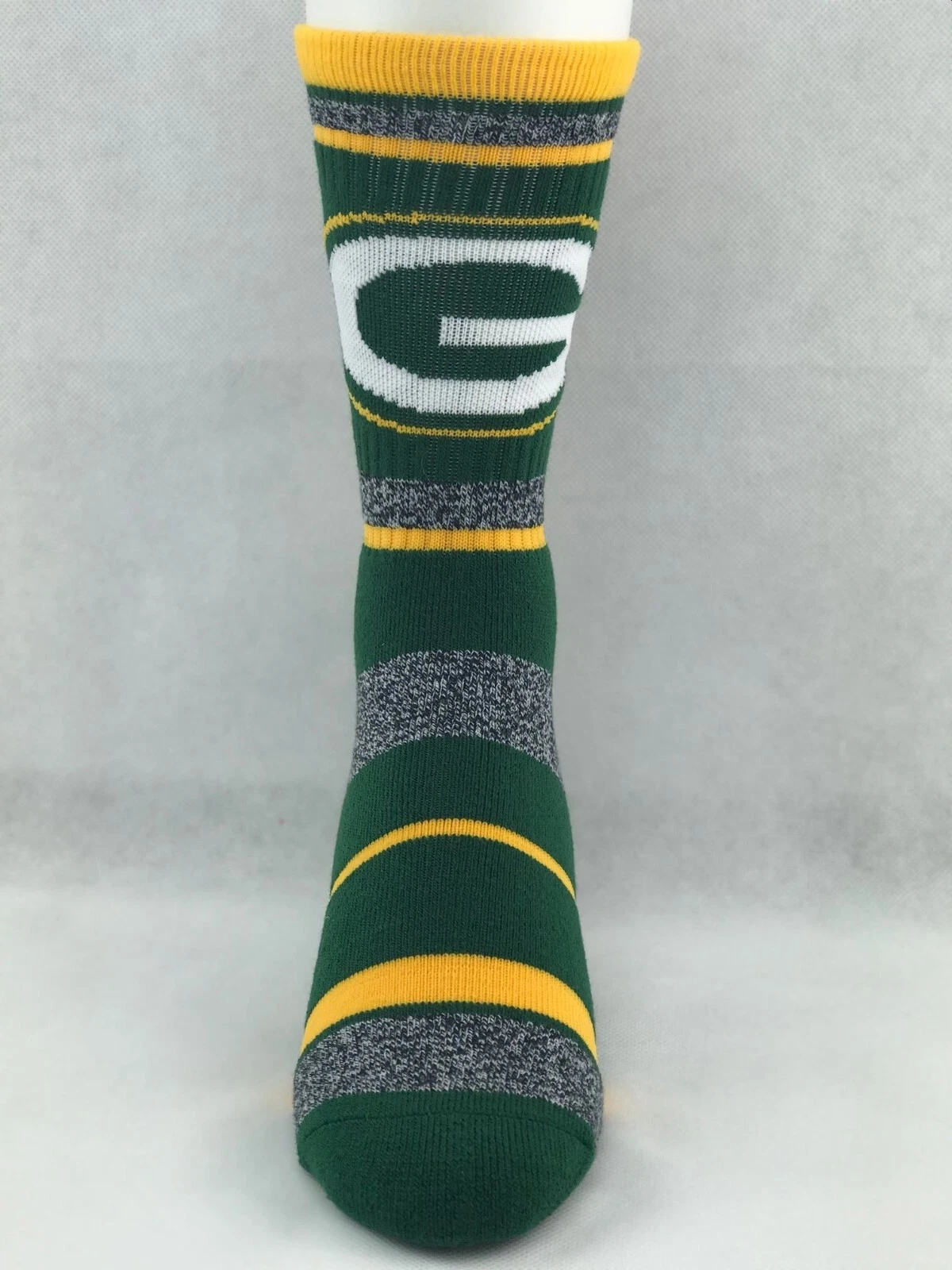 Green Bay Packers Marbled Stripe Socks Large Green
