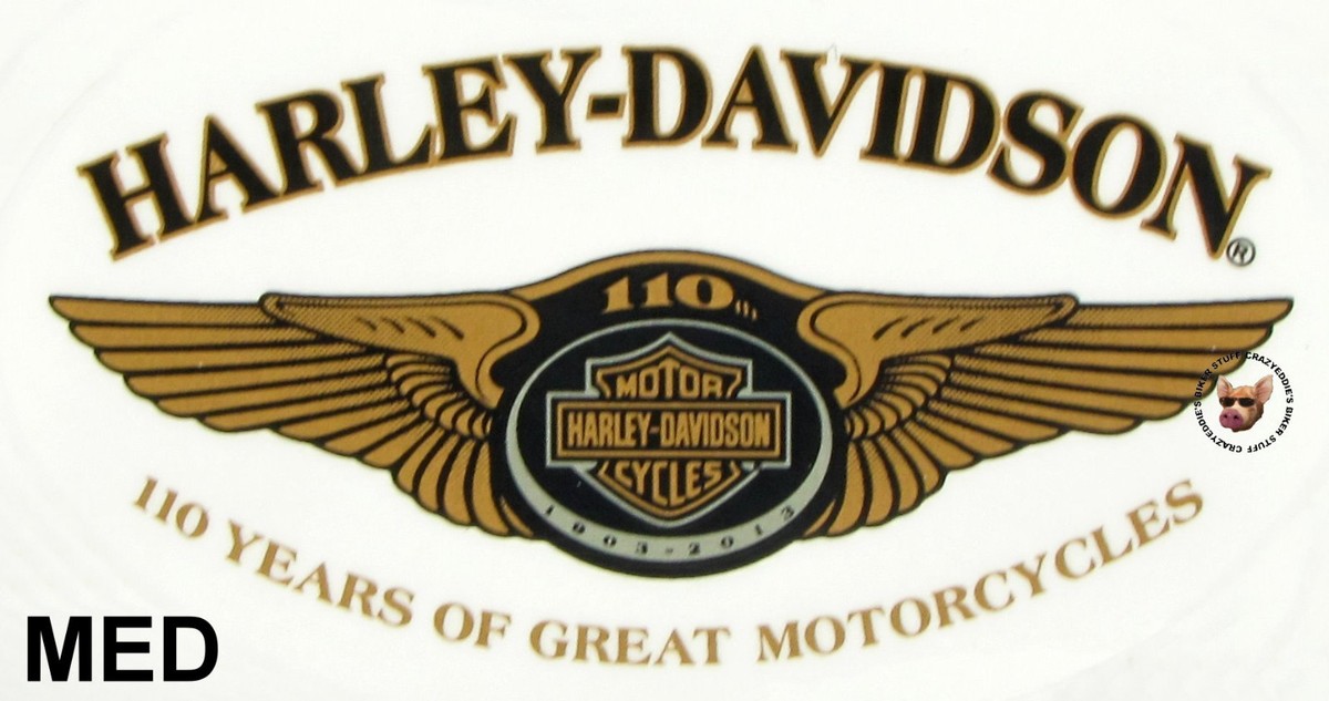 HARLEY DAVIDSON 110TH ANNIVERSARY OVAL DECAL *MADE IN USA* MED 
