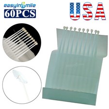 60pcs Dental Bendable Sticky Applicator Disposable With Adhesive Tip White 110MM