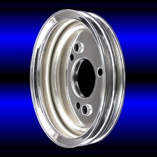 Chrome Crankshaft Pulley For Big Block Chevy Engines 396 427 454 Bbc 2 Groove