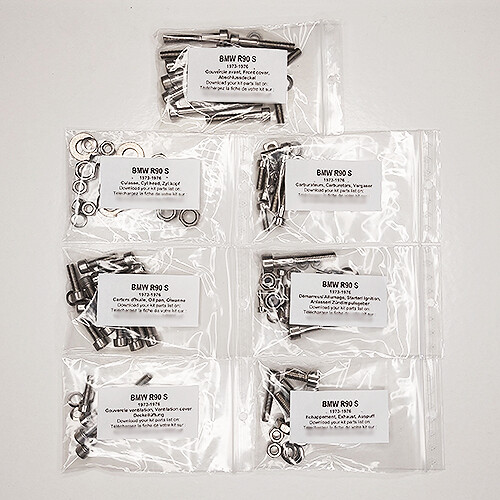 Visserie inox moteur BMW R90S 1973-1976 - Finition premium BTR