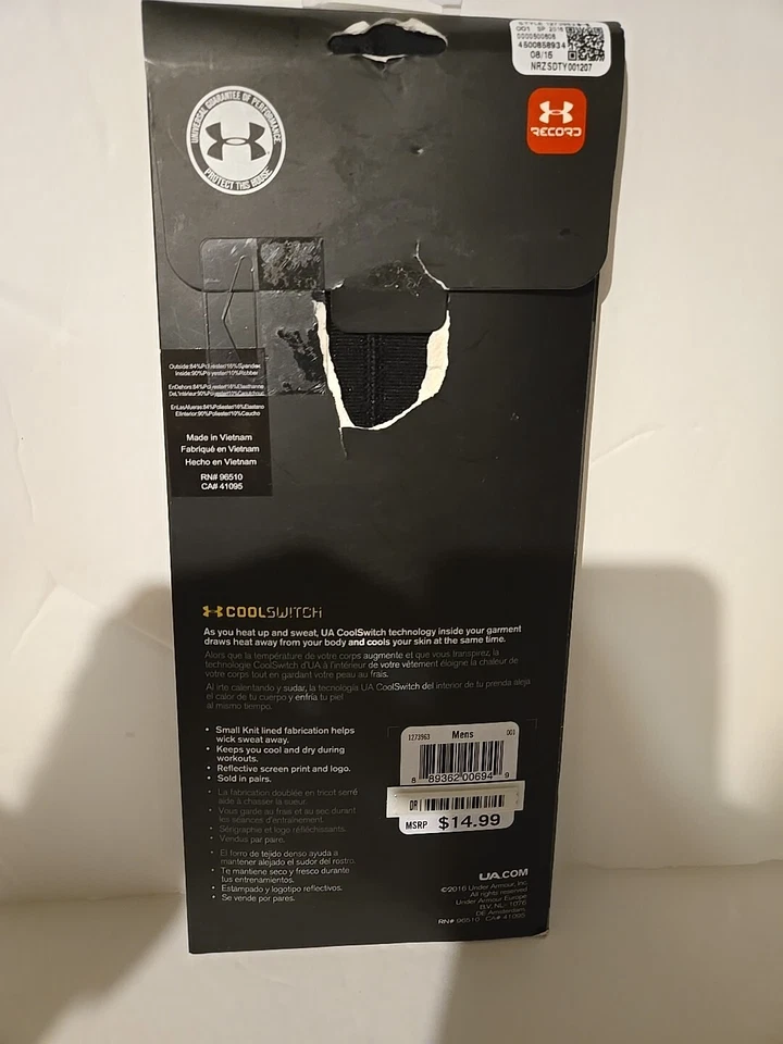 UNDER ARMOUR, paquete de 2 pulseras para hombre talla única, negras, ¡NUEVAS!! Foto 2 de 2