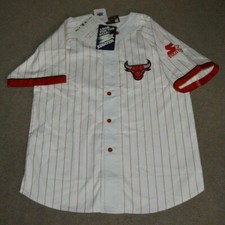 Vtg NWT Chicago Bulls Starter Button Down Baseball Jersey L DEADSTOCK