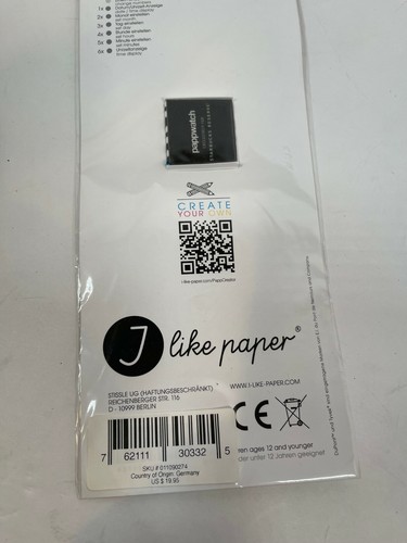 Reloj de cartón Dupont Nueva York con tema a prueba de lágrimas resistente al agua Tyvek nuevo negro/wh - Imagen 5 de 7