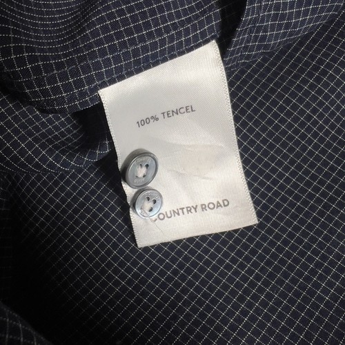 Country Road Mens shirt Long Sleeve 100% Tencel Size L Blue Tailored Fit - Picture 5 of 10