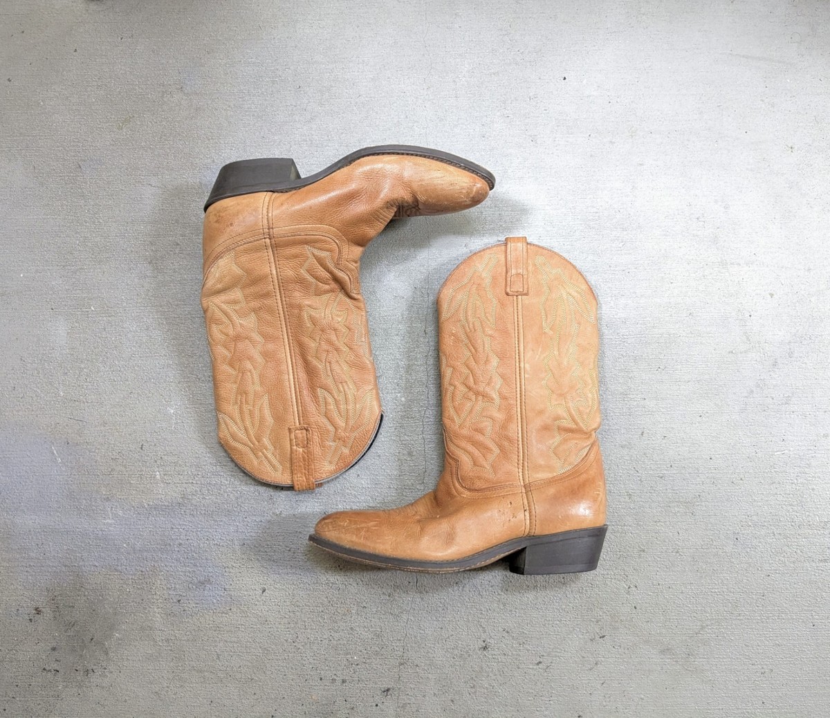 Cowboy Boots Tan Leather Men 11 EW Extra Wide Western Shoes Botas