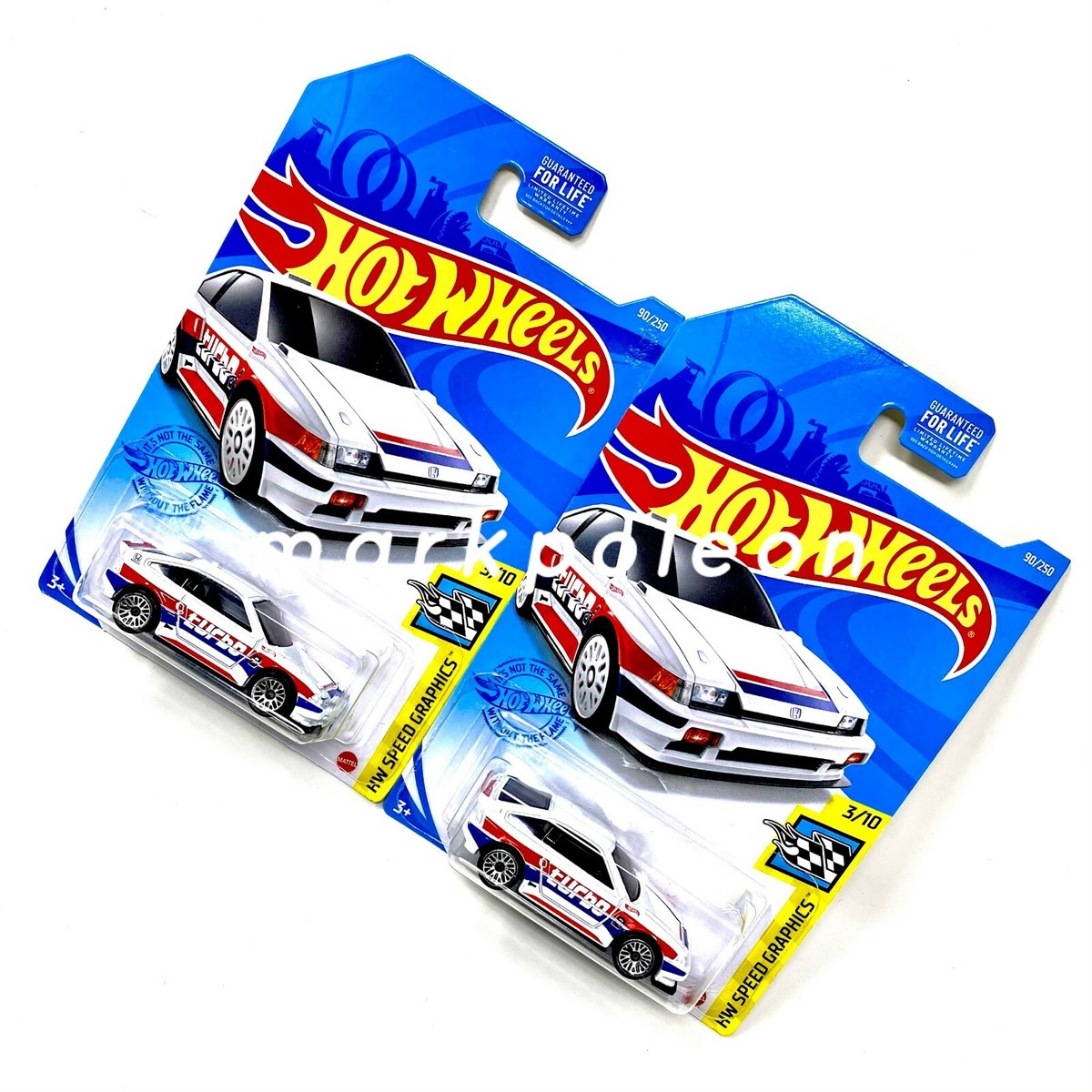Hot Wheels 1985 HONDA CR-X 2台セット Hot Wheels 1985 Honda CR-X Turbo Set of 2 White HW Speed