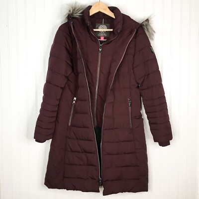 VINCE CAMUTO Womens size M Full Zip Quilted Hooded Puffer