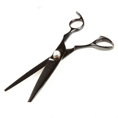 "Tijeras de aseo profesional perla negra 47 dientes tijera mezcla adelgazamiento 7" - Imagen 3 de 8