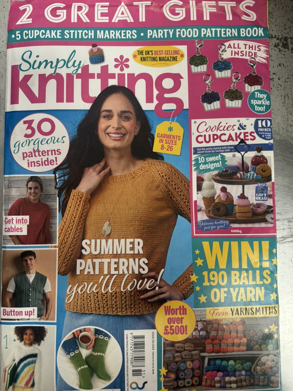 Simply Knitting magazine #251 2024 Summer patterns you'll love + Stitch markers
