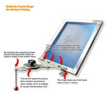 Screen Printing Butterfly Frame Hinge Clamp Set Gravity Connection Device