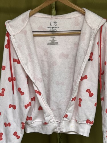 Sanrio Hello Kitty Bow Zip-Up Pink Hoodie Womens XS - Picture 10 of 18