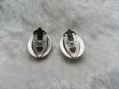 Ancienne paire de boucles d'oreilles Camée en argent massif / cameo solid silver - Picture 2 of 2