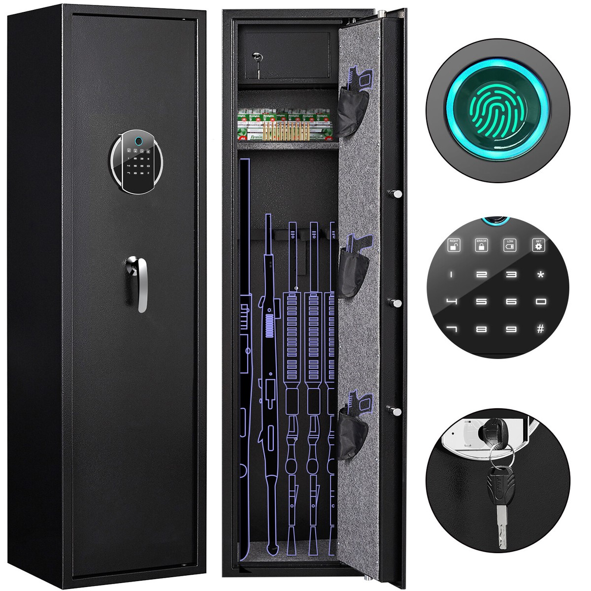 Hidden Safe 3-5 Gun Biometric Safe - Quick Access Rifle & Pistol ...