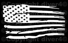 Distressed US Flag  2 Car Window Bumper Sticker Decal US Seller