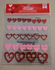 Valentine Stickers Pink and Red Foam Hearts 266613