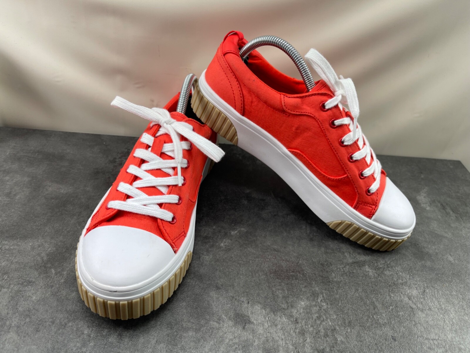 Nine West Sneakers Women 10M Dewy Shoes Orange Red White Canvas
