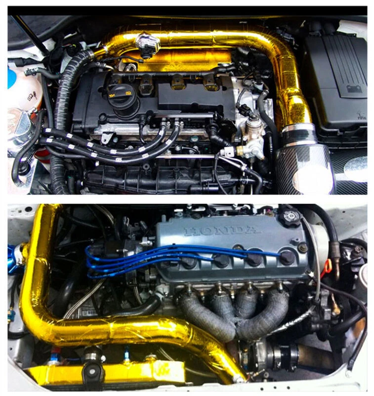 Cintas envolventes protectoras térmicas reflectantes de alta temperatura rollo continuo para automóvil 5M 1200 °f Foto 2 de 4