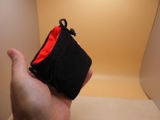 3.75x4 Inch Black Velvet Dice Bag -Red- Satin Interior -Round Bottom- Pouch