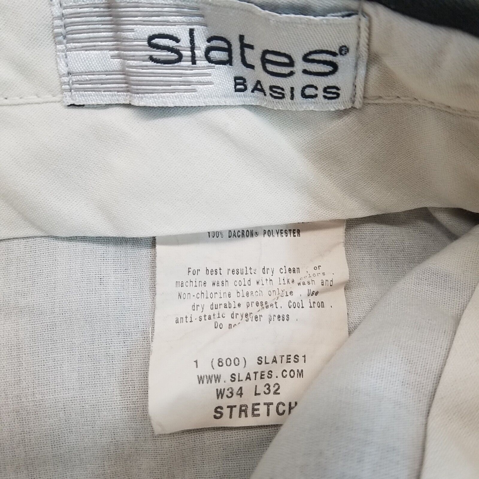 Slates Basic Mens Size 34x32 Gray Solid Dress Pan… - image 6