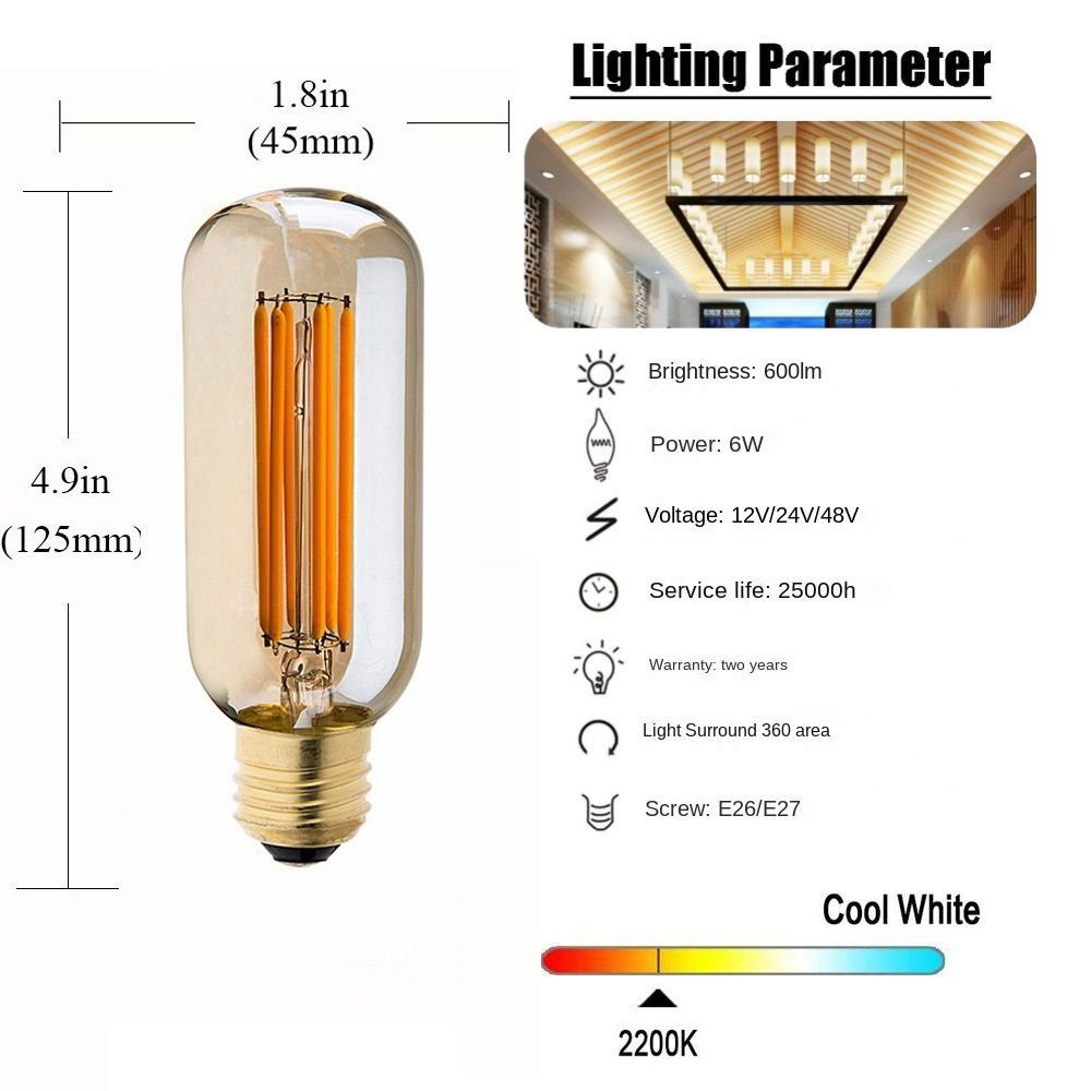 Warm Yellow LED Light Bulb E26 E27 Light Bulb Crystal Light Bulb Warm