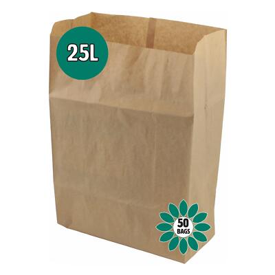 Papier Kompostierbare Küche Caddy Beutel - EcoSack 50x 25L Papiersäcke Beutel