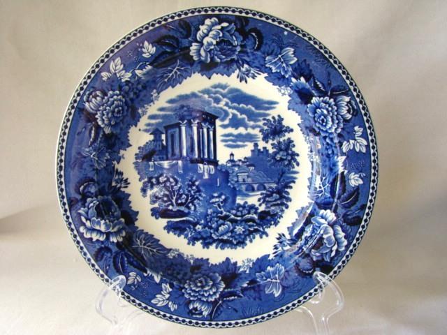 Antique WEDGWOOD Etruria England Landscape Pattern, Cobalt Blue 8
