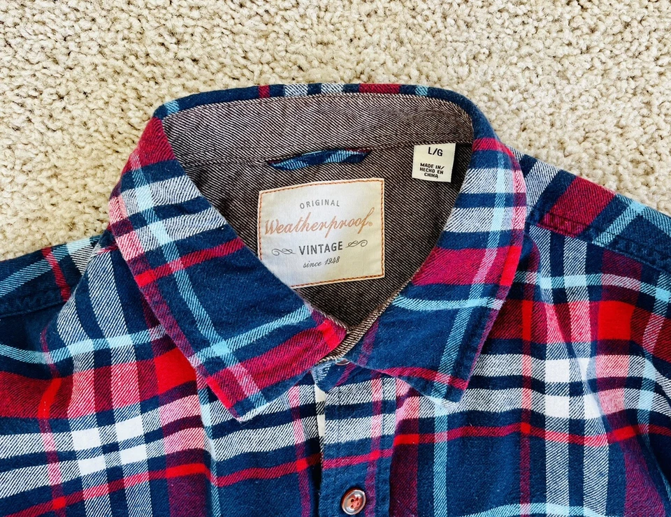 LN Mens Mountain Warm Weatherproof Long Sleeve Pockets Classic Shirt Flannel L - Image 3 of 4