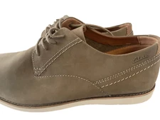 Clarks Men's Olive Nubuck Franson Plain Oxford Shoes Size 10.5