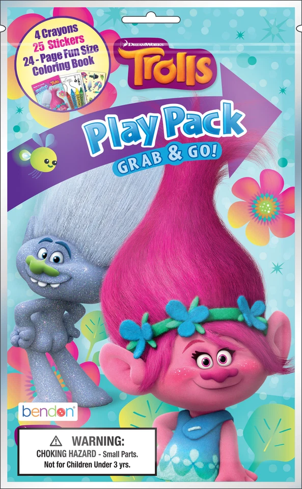 NEW Dreamworks Trolls Grab & Go Play Packs (Pack of 6) - Party Favors, Prizes - Image 2 of 2