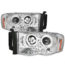 02-05 Dodge RAM 1500 03-05 2500/3500 Dual Halo w/LED Project Headlight Chrome