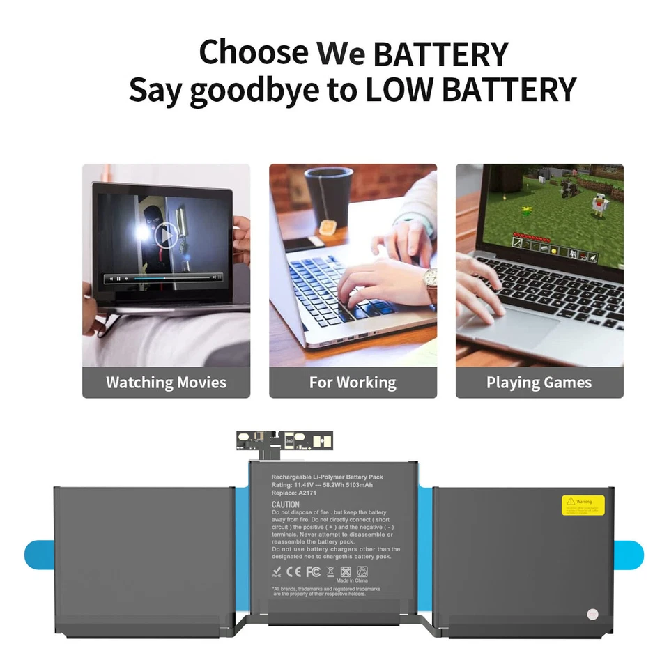 Batería A1708 A2171 para MacBook Pro13 A1708 A2159 A2289 A2338 Mid 2017 2019 2020 Foto 4 de 4