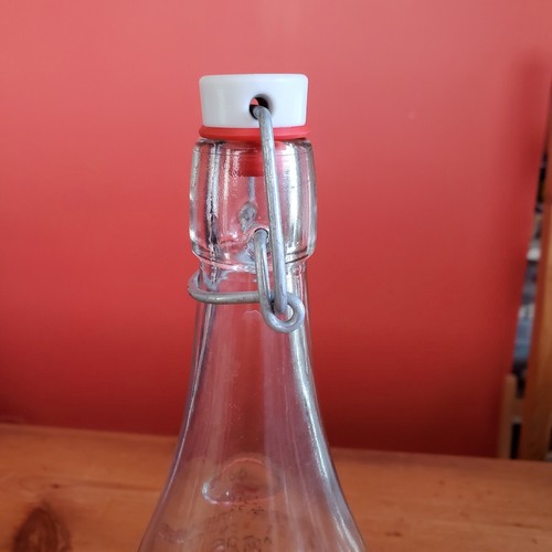Geyer Freres Maison Fondee En 1895 Hinged Bail Stopper 12.5" Glass Water Bottle - Picture 10 of 12