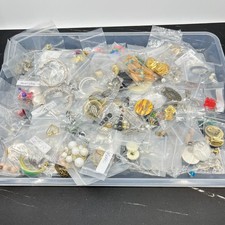 Mixed Costume Jewelry 105 Pairs Earrings Lot Rhinestone Hoops Beads Pearl Dangle